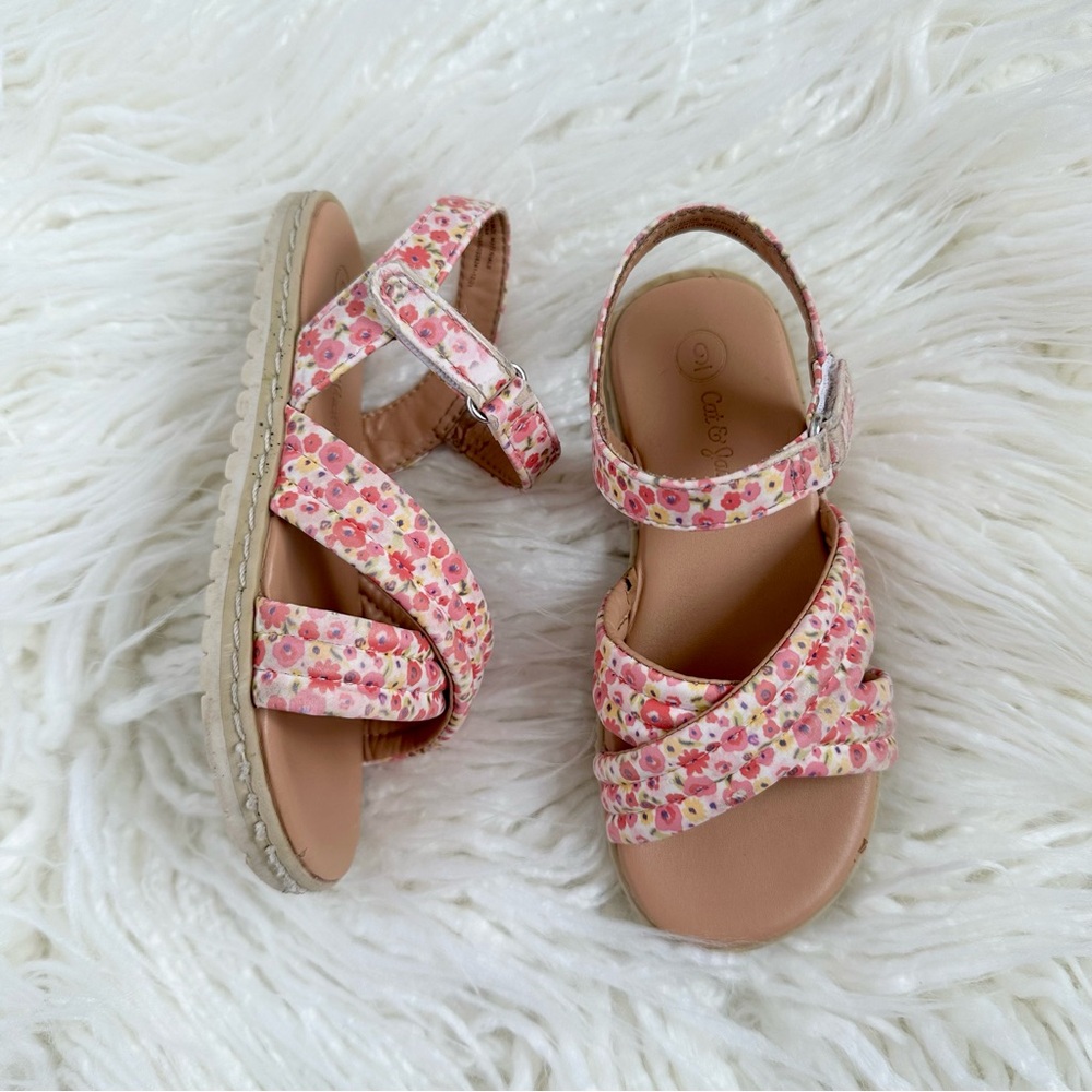 Cat & Jack Target Toddler Girls Floral Sandals Size 9